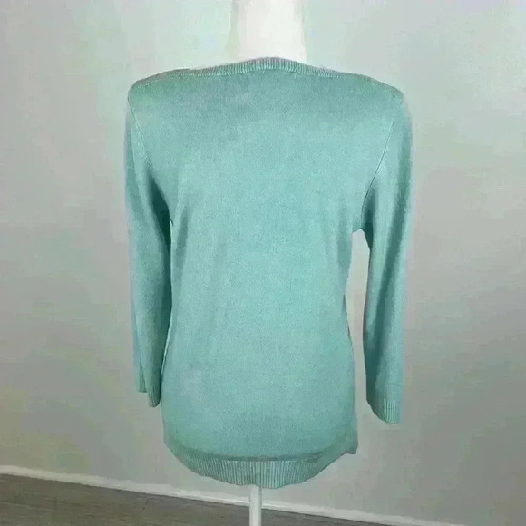 Carolyn Taylor Light Blue Scoop Neck Sweater Size L - Picture 4 of 9